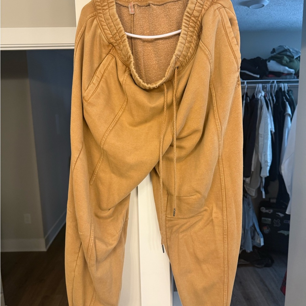 Free People Camel Knit Joggers